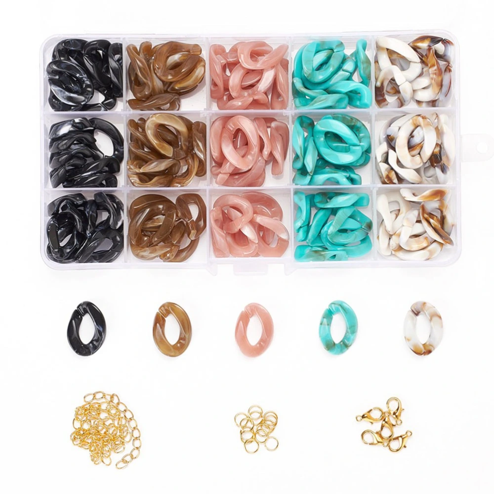 1 Set Candy Color Acrylic Ring Earring Making Charms Jewelry Link Rings Connecting Ring Toys