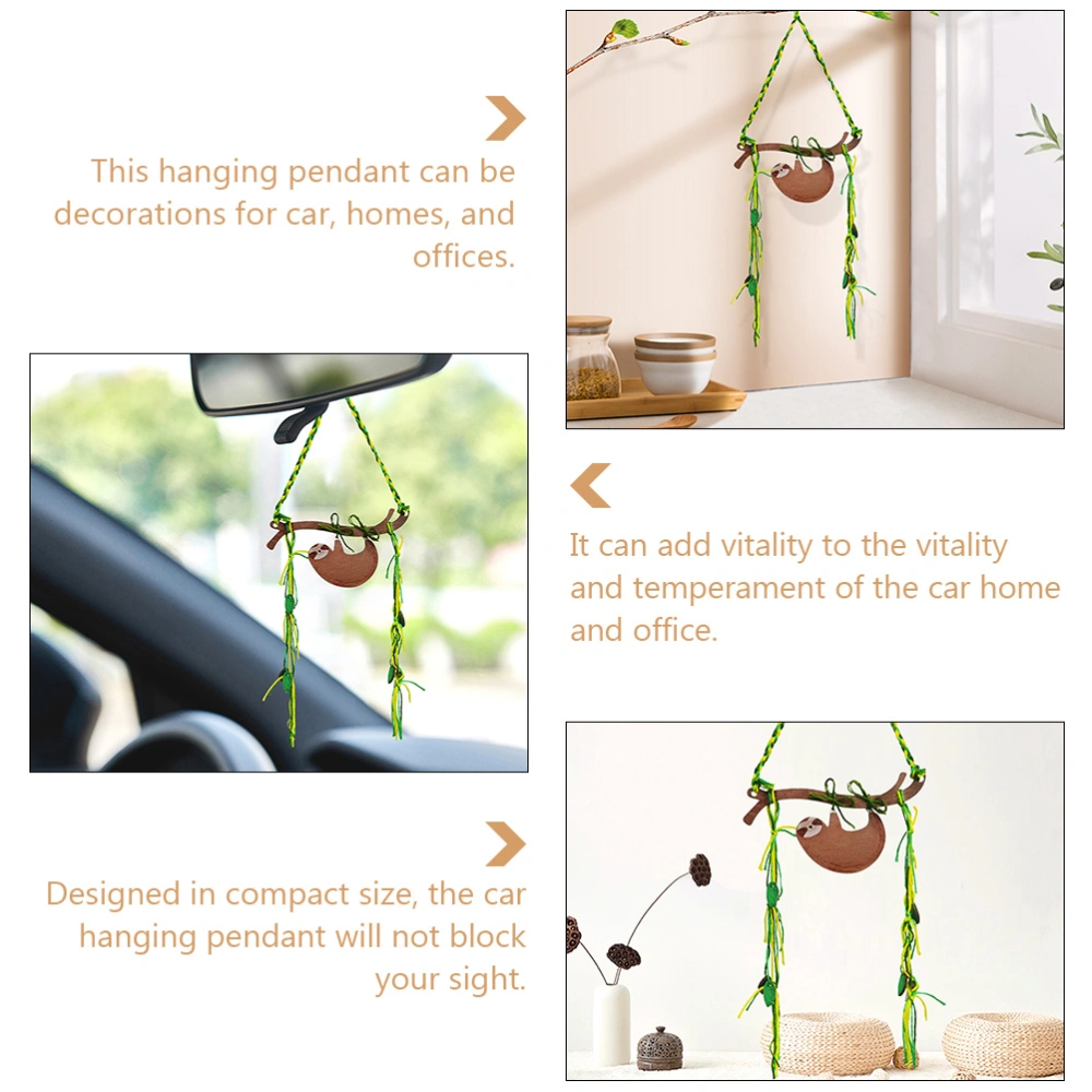 3 Sets DIY Sloth Hanging Pendant Adorable Wooden Sloth Pendant Home Decoration