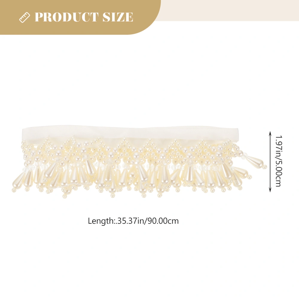 Clothing Pearl Trim DIY Pearl Tassel Handicraft Pearl Ribbon Skirt Tassel Trim Pearl Trim for Decor