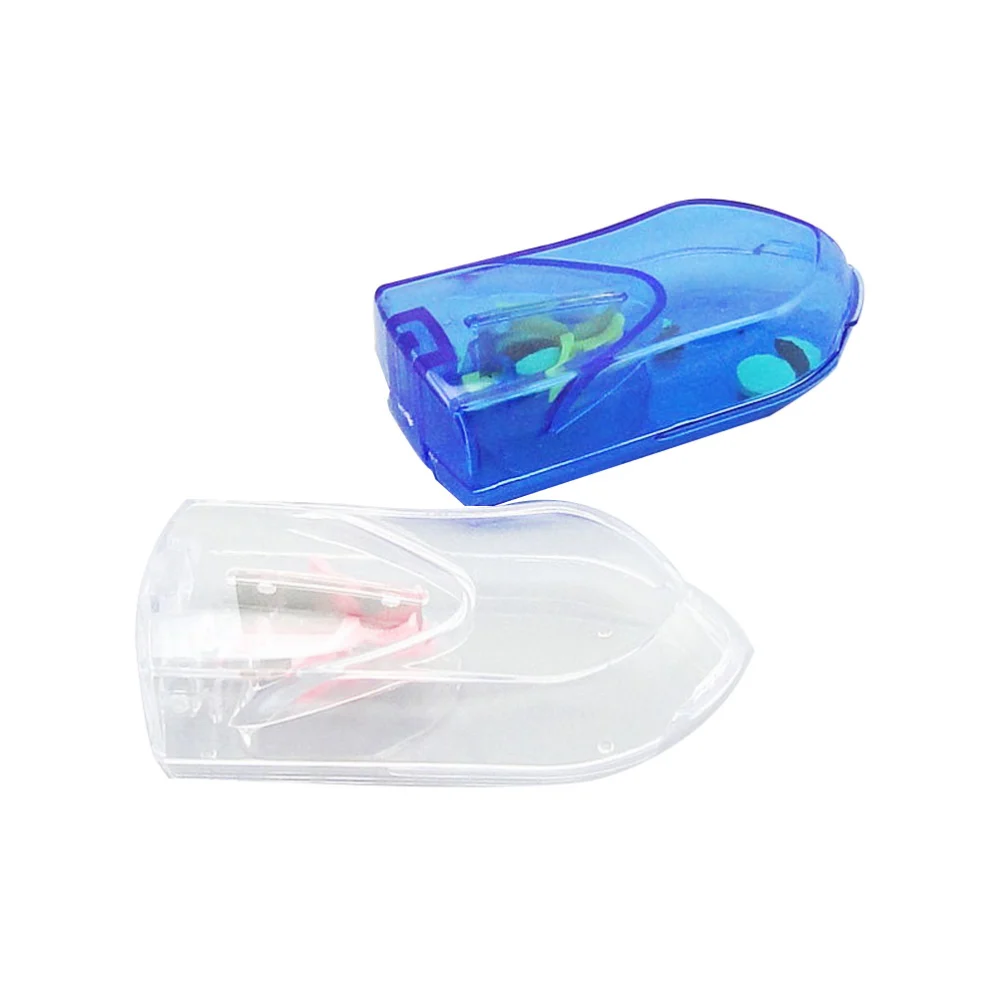 2 Pcs Tablet Cutter Pill Cutter Splitter for Small Pills or Large Pills with Pill Box Case (Blue and White)