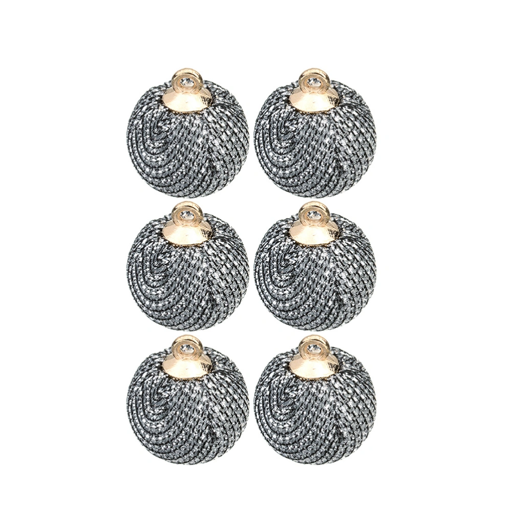 24pcs Earrings Cloth Ball Pendant DIY Jewelry Accessories Earrings Pendant Decor Earrings DIY Pendant (Grey)