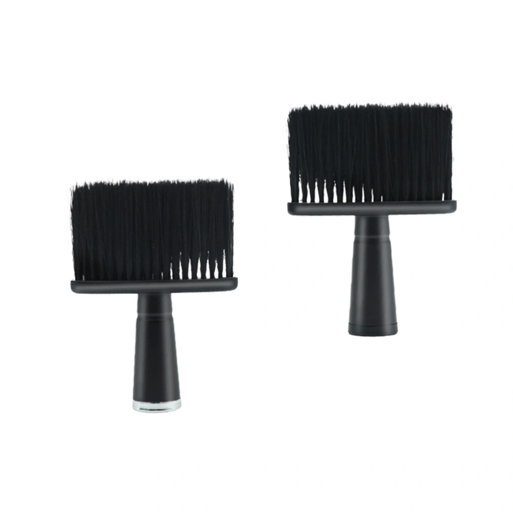 2Pcs Broken Hair Brush Bristle Brushes Hair Salon Brush Hair Cutting Neck Cleaning Brushes Black (Random Handle Cap Style)