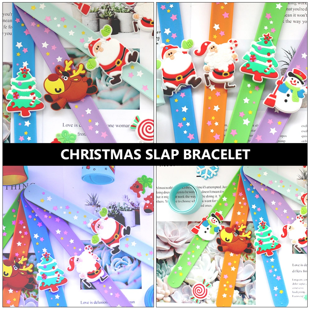 5Pcs Gift Christmas Slap Bracelet Wristband Xmas Slap Band Wrist Decor