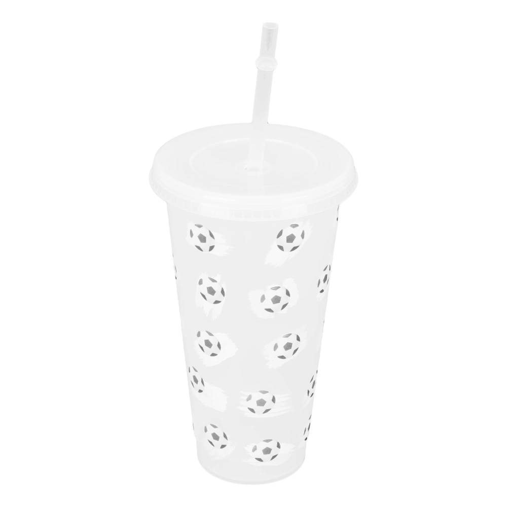 1Set Footable Pattern Water Bottle Party Drinking Bottle Party Straw Cup Straw Drinking Bottle