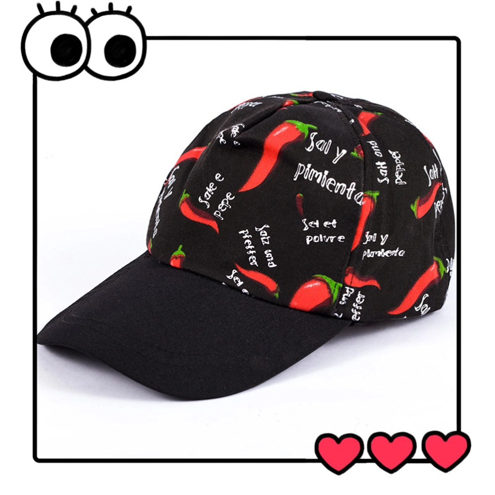 1PC Restaurant Waiter Kitchen Chef Hat Creative Peaked Working Comfortable Cooking (Chilli Pattern)