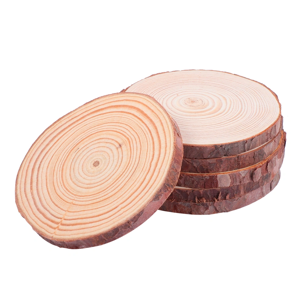 6 Pcs Round Wood Slices DIY Pine Slices Party Wooden Adornments Photo Props