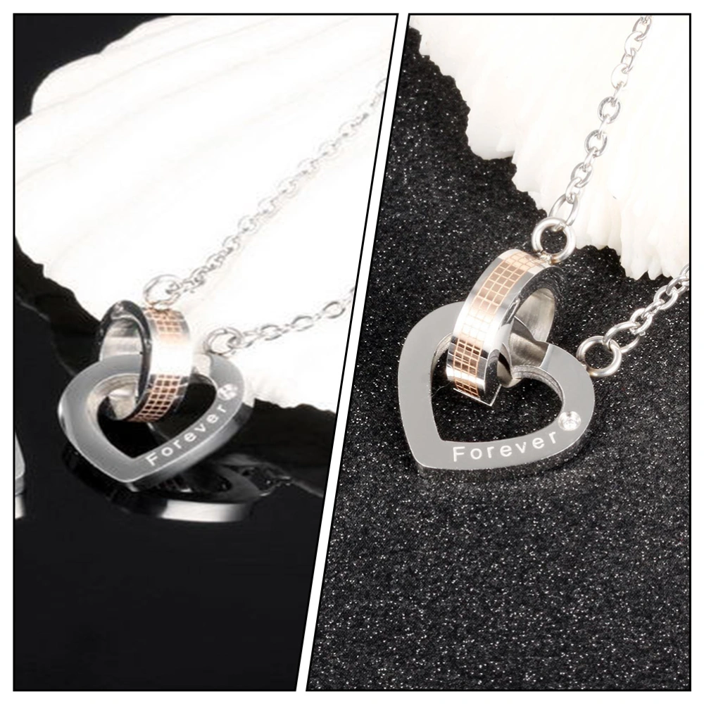 1pc Titanium Steel Necklace Couple Necklace Pendant Neck Chain Neck Decoration