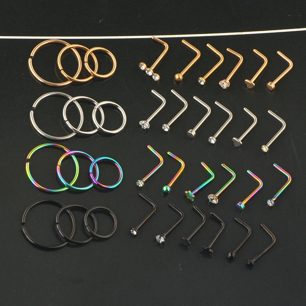 1 Set Stainless Steel Nose Cuffs Nose Rings Nose Studs Nose Jewelry for Women