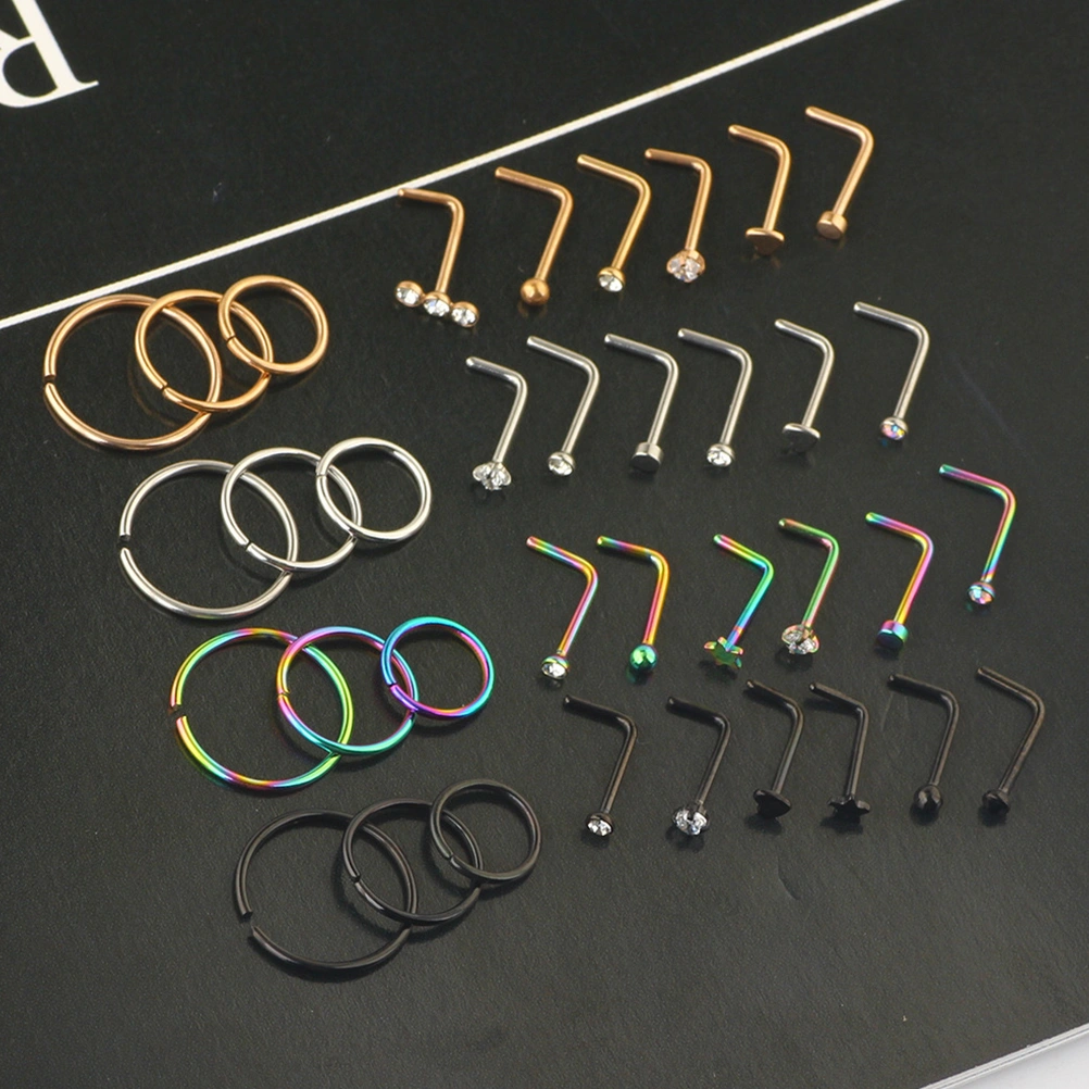 1 Set Stainless Steel Nose Cuffs Nose Rings Nose Studs Nose Jewelry for Women