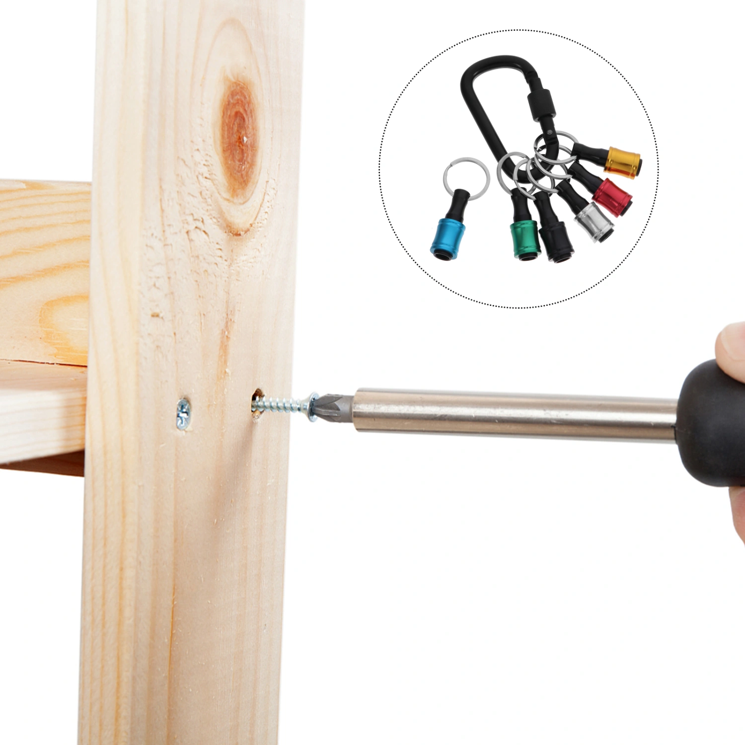 6 Pcs 1 Set Rust-proof Socket Extentors Simple Key Chain Extentors with Carabiner