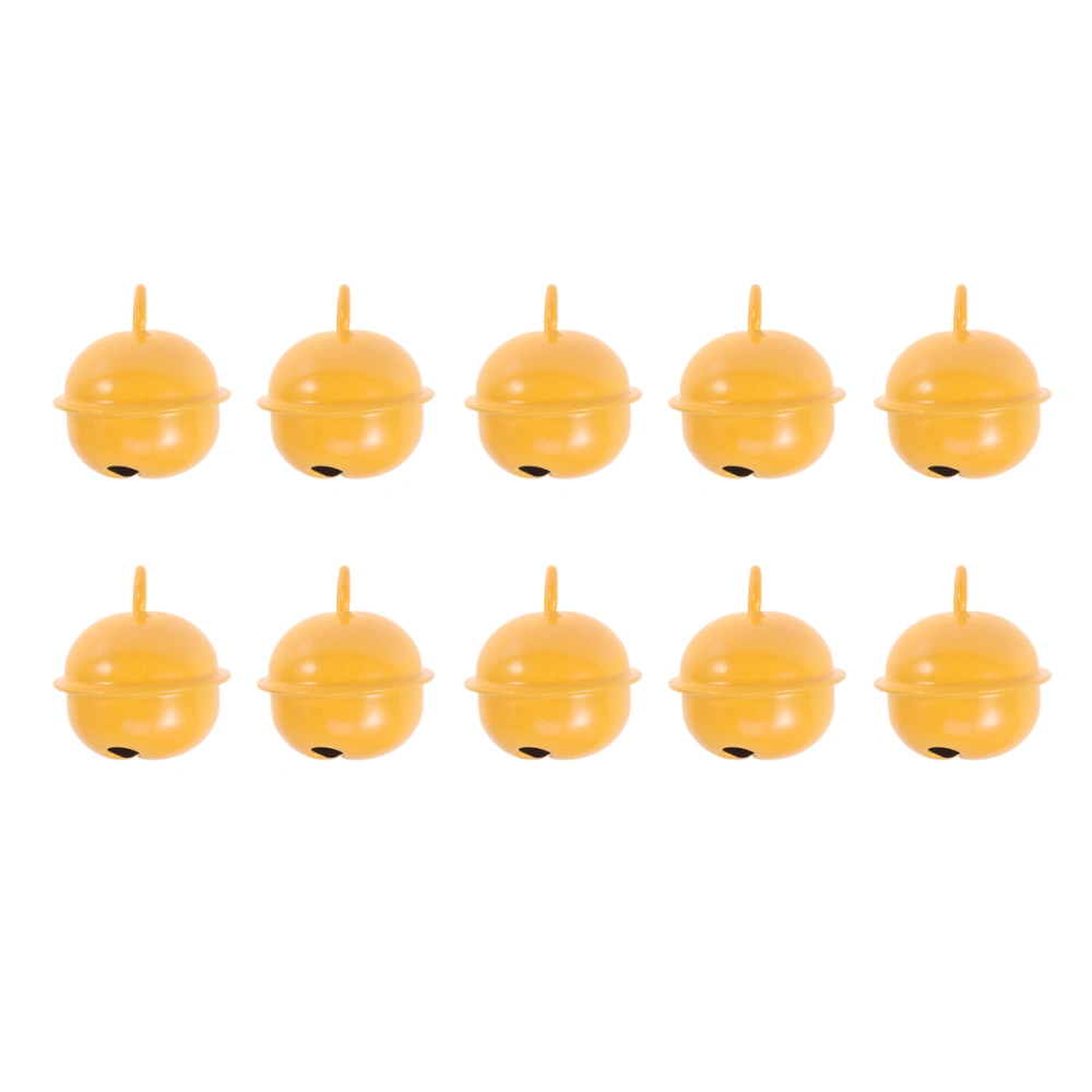 50 Pcs 22mm Colored Painted Jingle Bells Metal Round Mini Bells Jewelry Ornaments Christmas Decor Use Pendants for Party Christmas DIY Crafts Handmade Accessories (Yellow)