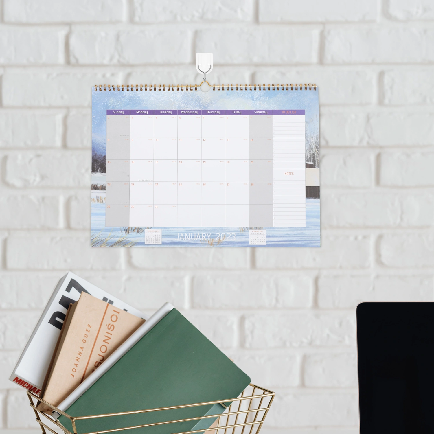 English Calendar Household Wall Calendar Noting Hanging Monthly Calendar Home Supply