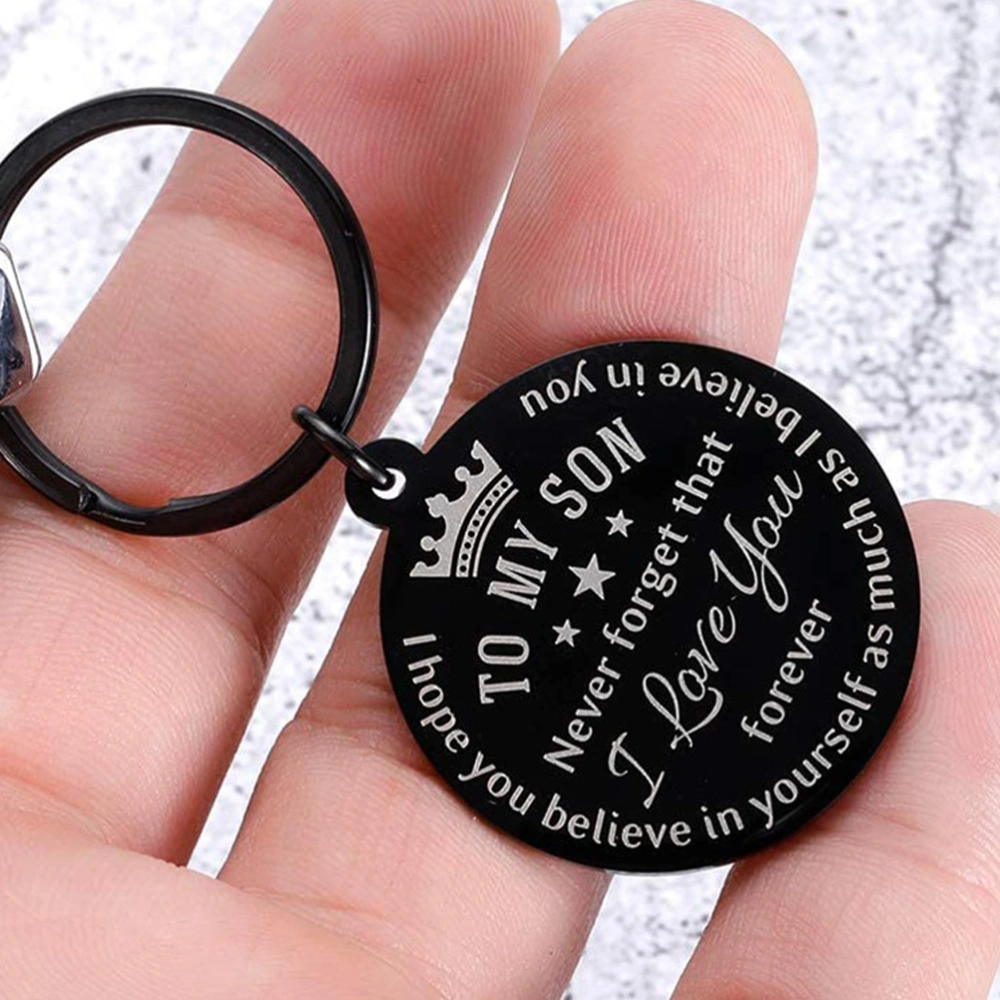 1Pc Encourage Words Pendant Key Holder Jewelry Boy Souvenir Ornament (Black)