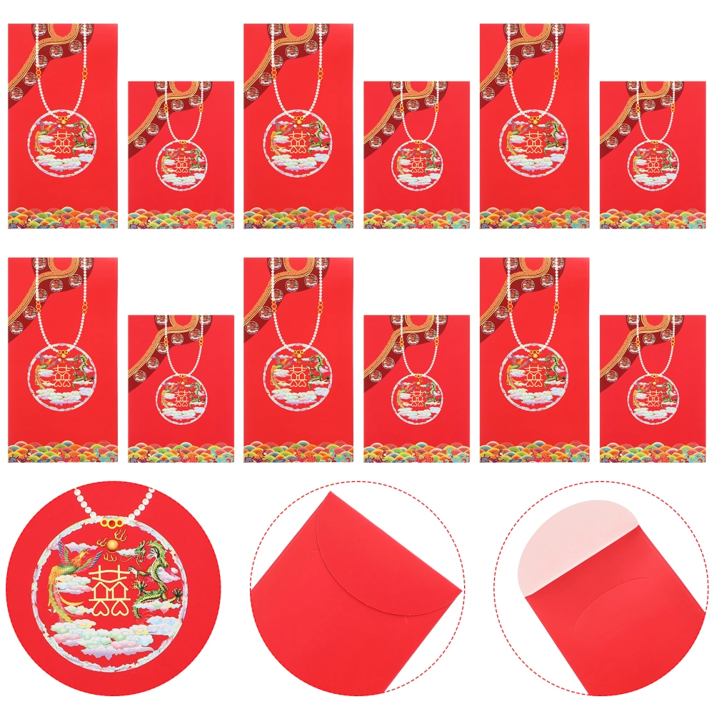 40Pcs Chinese Style Red Envelopes Paper New Year Money Bags (Wedding Robe)