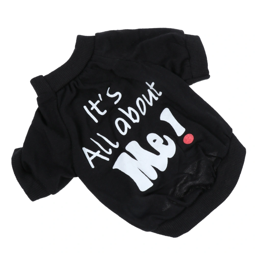 1pc Dog Black T Shirt Cotton Breathable Shirt Spring and Summer Short-sleeved Pet Clothes - Size M