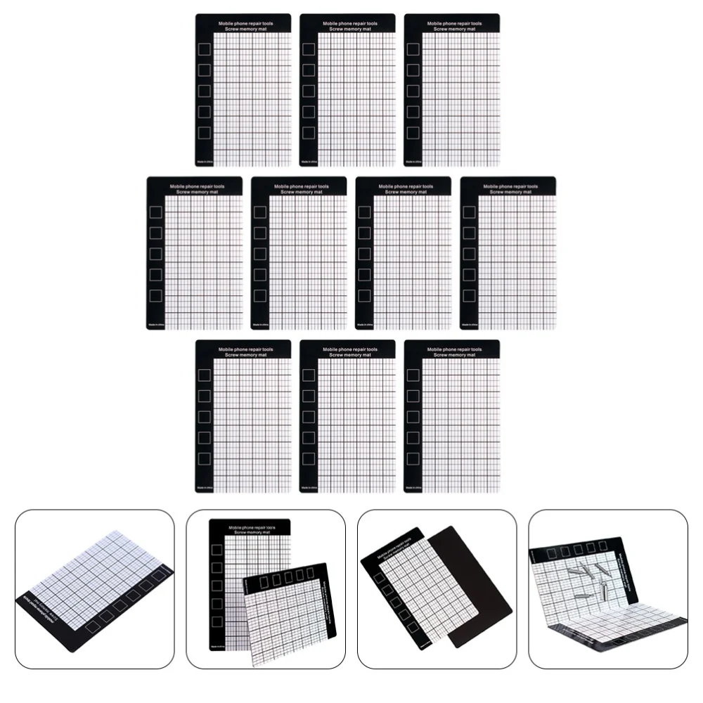 10PCS Magnetic Screw Memory Mat Phone Disassembly Repair Screw Storage Work Pad