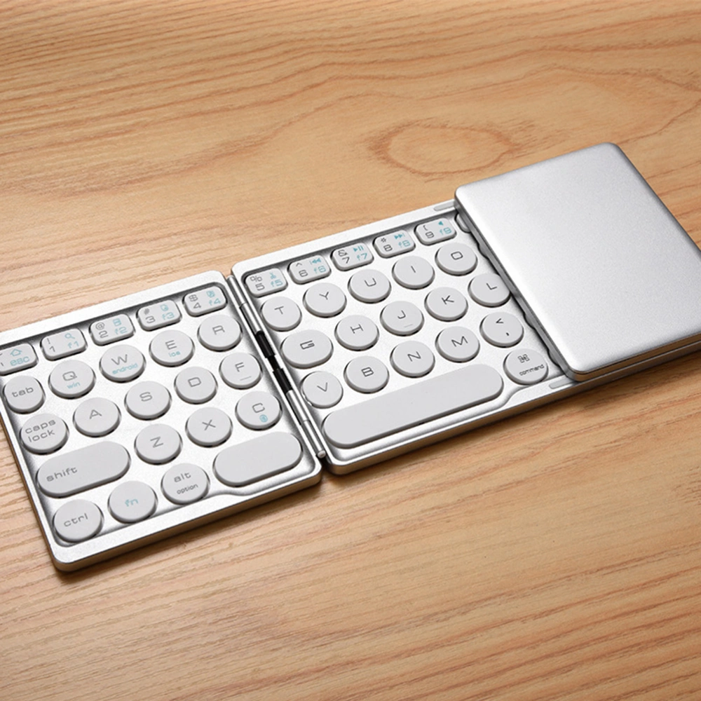 Foldable Keyboard Wireless Keyboard Practical Keyboard Touchpad Mouse for Tablet Computer (Silver)