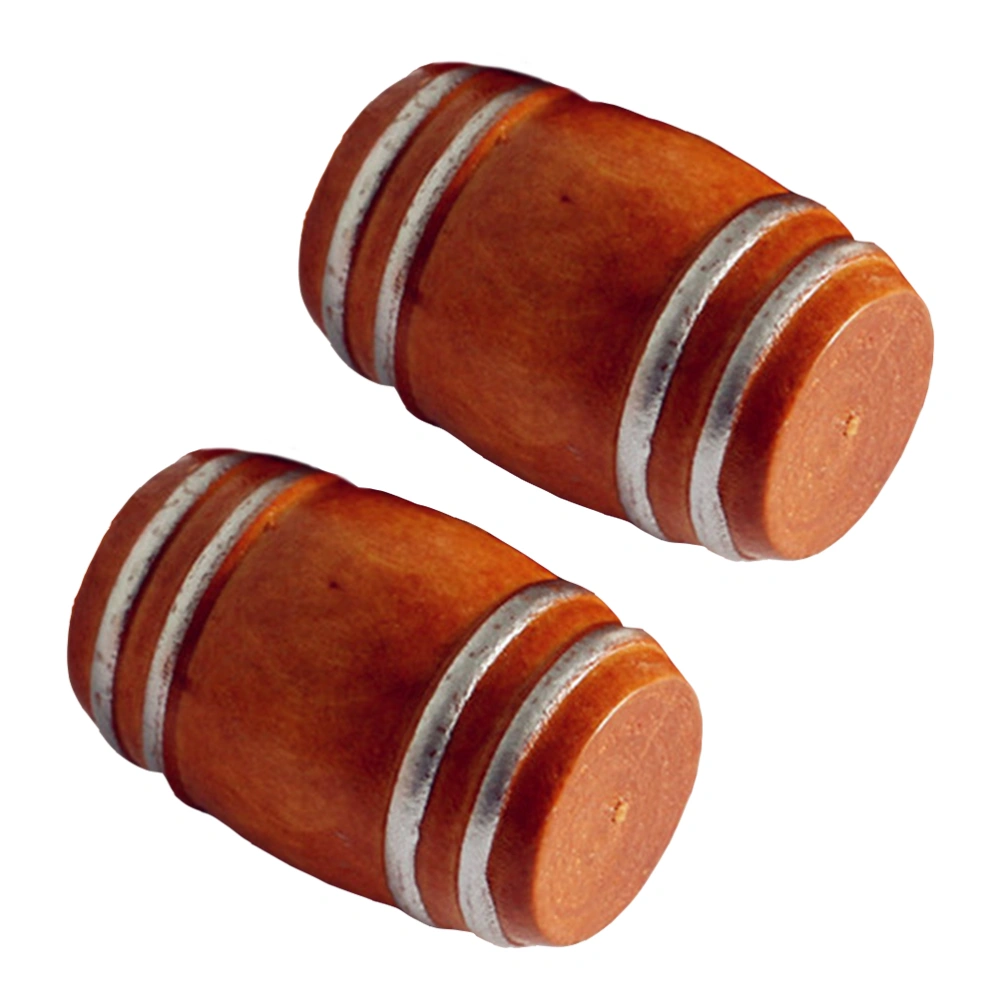 2pcs Mini Barrel Models Mini Barrels Mini Scene Adornments Mini Scene DIY Decors