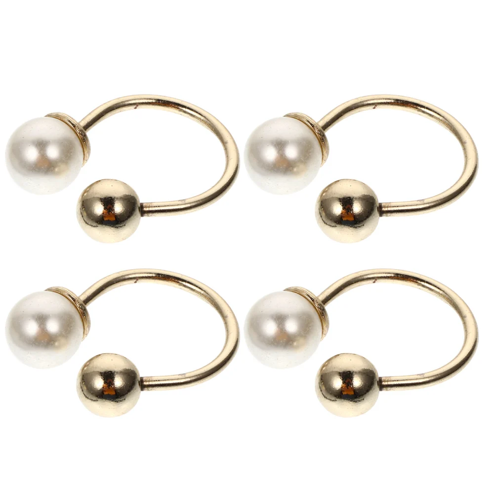 4Pcs  Women Safety Pearl Brooch Multi-functional Durable Brooch