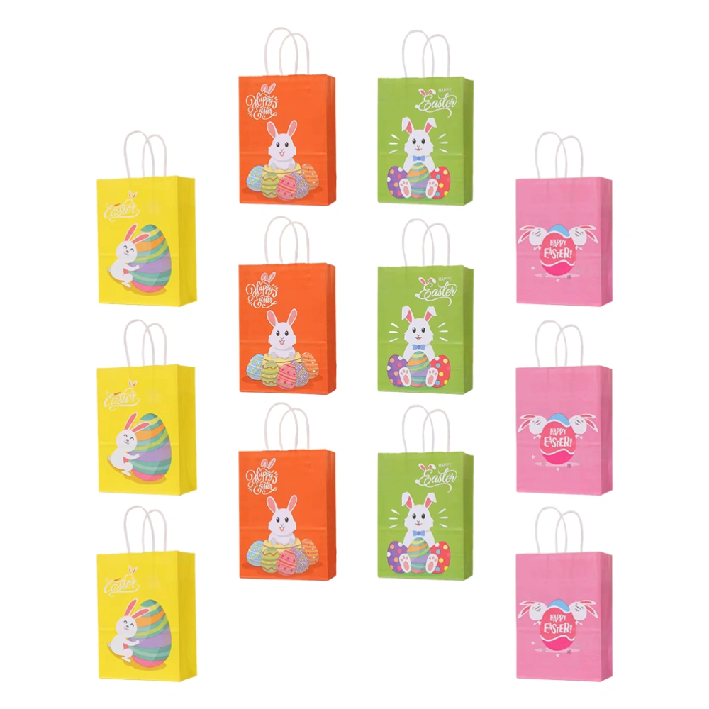 12PCS Easter Themed Gift Bags Creative Easter Gift Bags Easter Gift Packing Bags