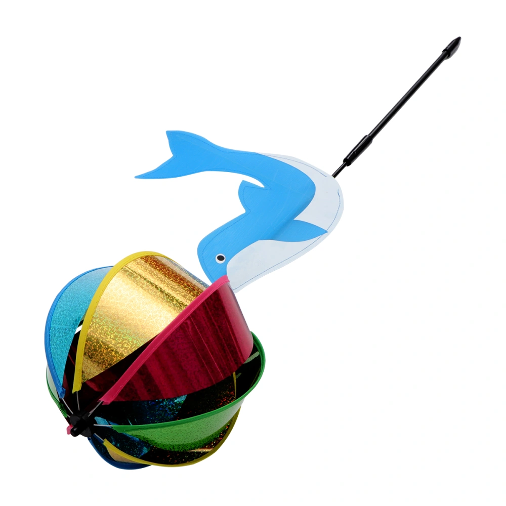 1PC Dolphins Head Ball Windmill Toy 3D Ball Turning Kids Toy Garden Decoration