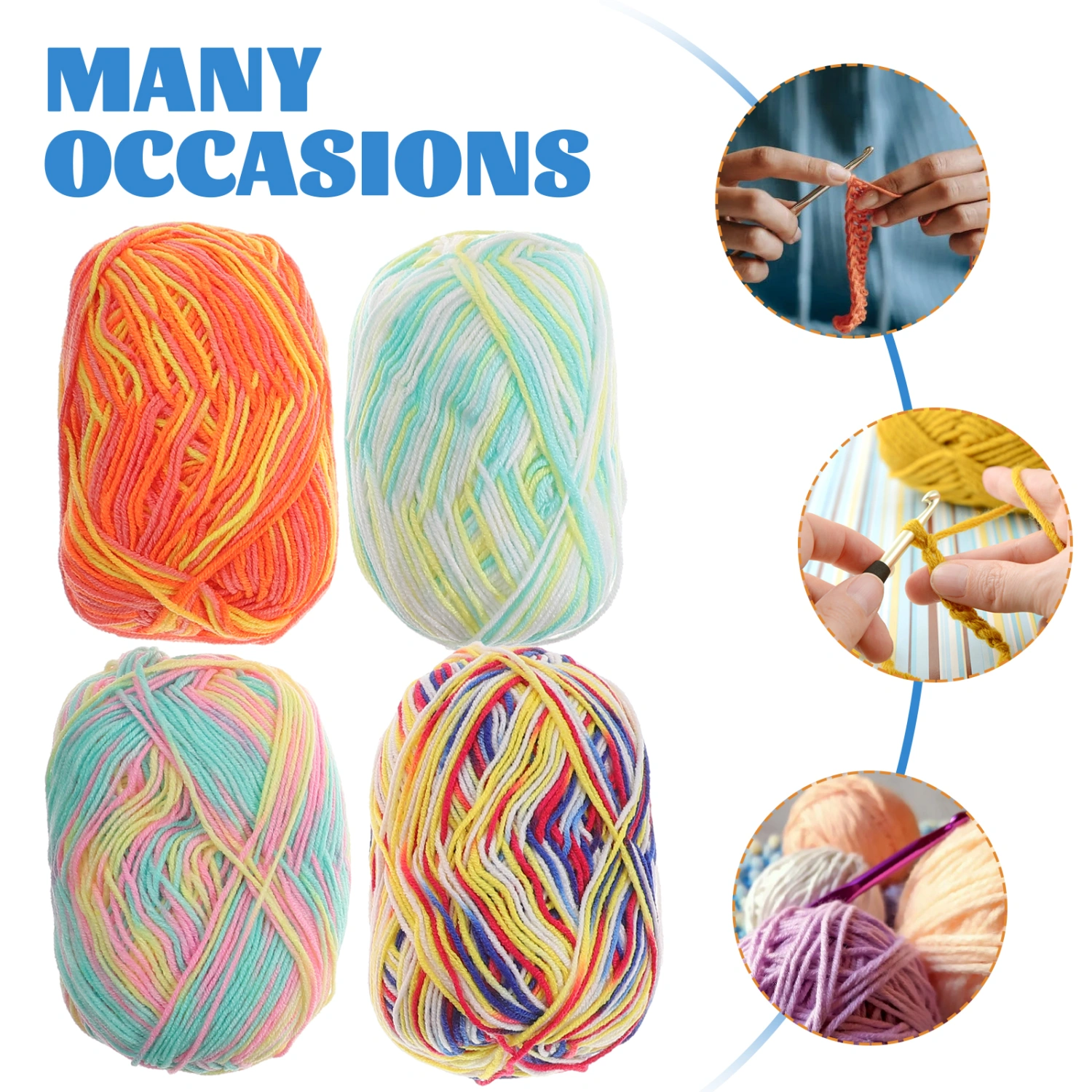 7pcs Colorful Milk Cotton Yarn Crochet Wool Yarn for Hand Knitting DIY Sweater Blanket Scarf