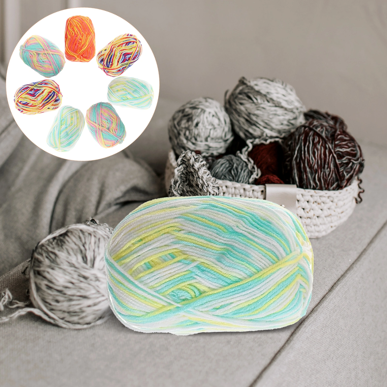 7pcs Colorful Milk Cotton Yarn Crochet Wool Yarn for Hand Knitting DIY Sweater Blanket Scarf