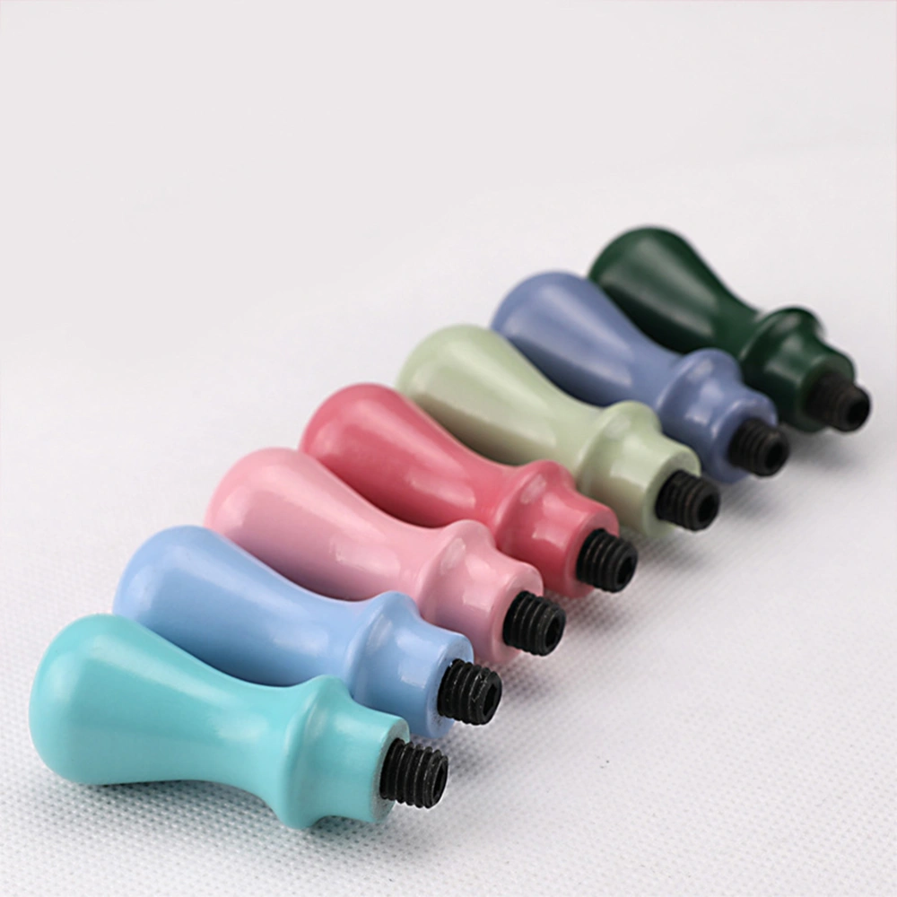 2pcs Stamper Handle Solid Wood Handmade Wax Wooden Handle Simple Colorful Stamper Handle (Random Color)