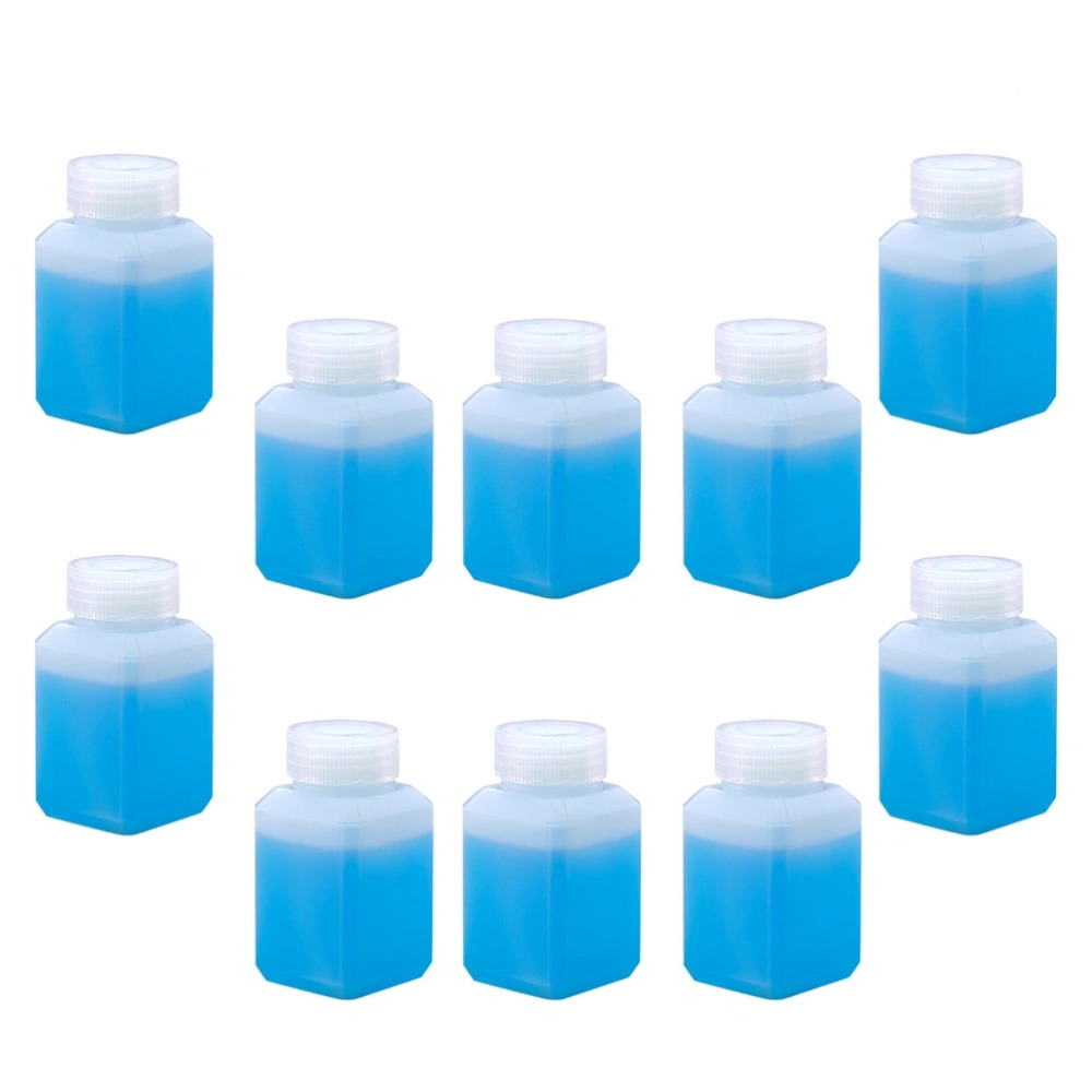 10Pcs 60ml Square Bottle Plastic Disinfectant Bottle Subpackaging Bottle Alcohol Bottle White