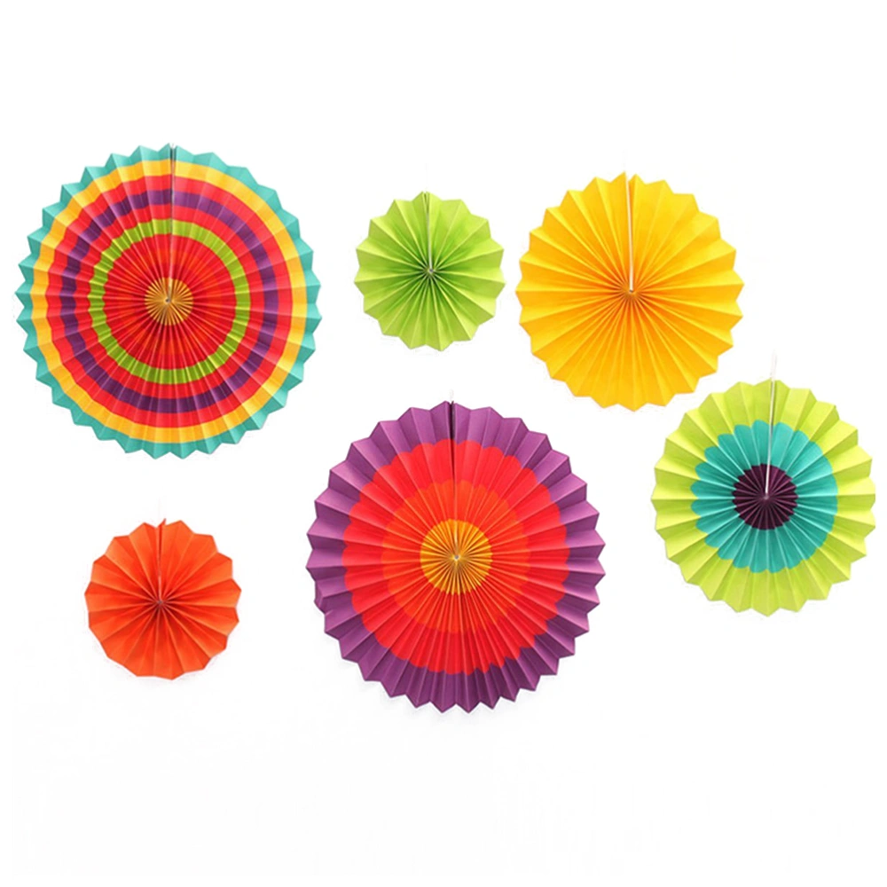 12pcs Paper Flowers Fan for Party Birthday Fiesta Decoration Hanging Decor Home Decor Supplies Favor