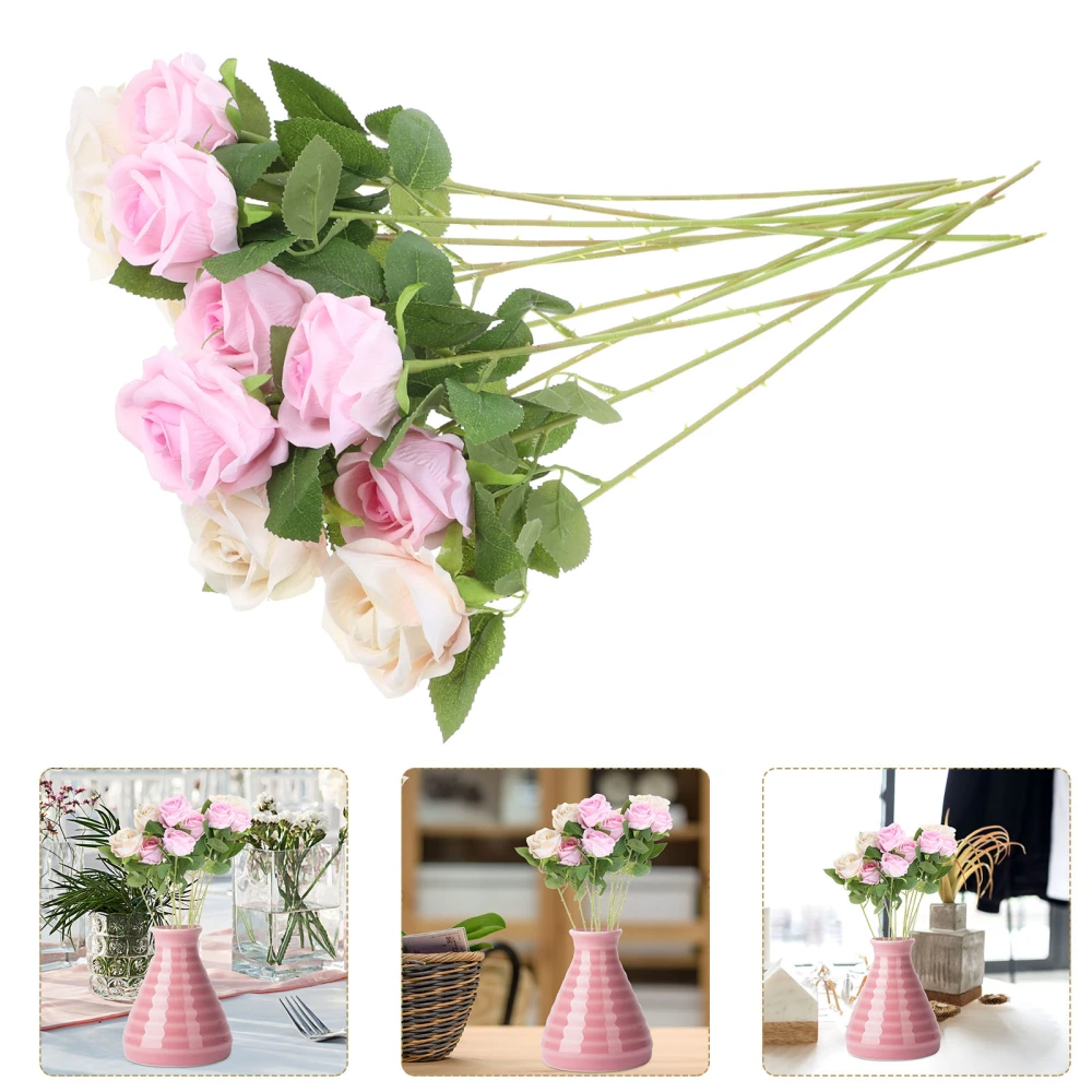 12pcs Artificial Rose Flowers Fake Rose Decor for Wedding Centerpieces Home Party