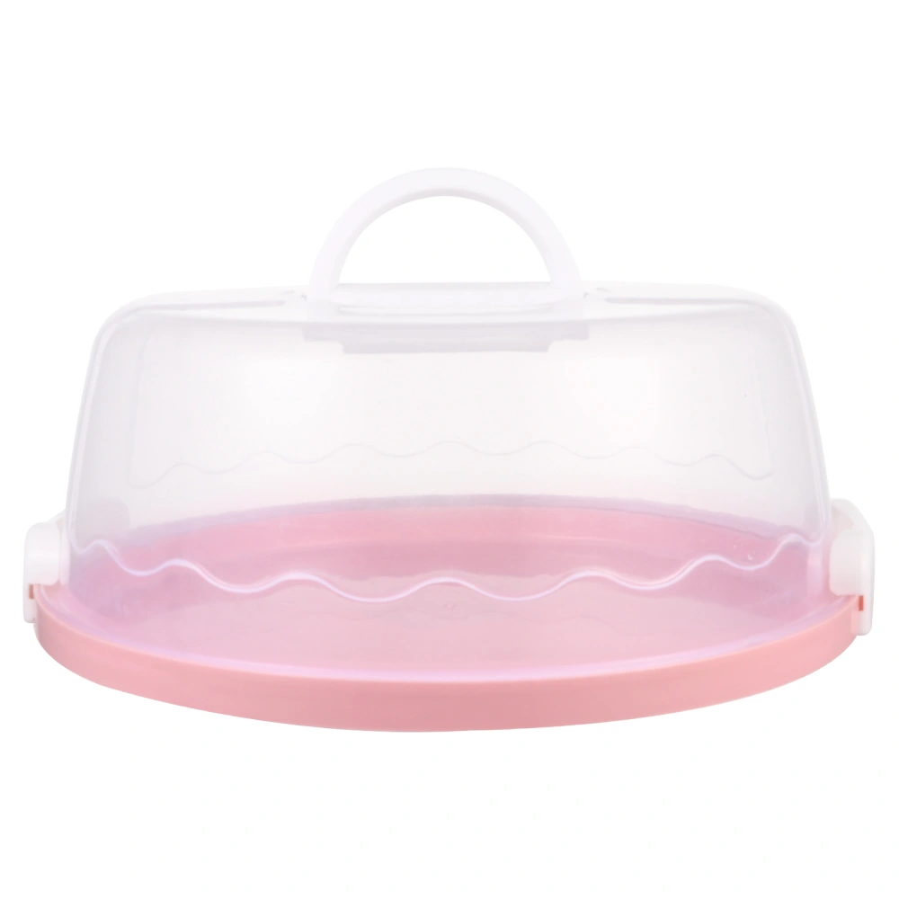 1Pc 10in Handheld Cake Box Packing Box Portable Transparent Cake Box Plate Cover