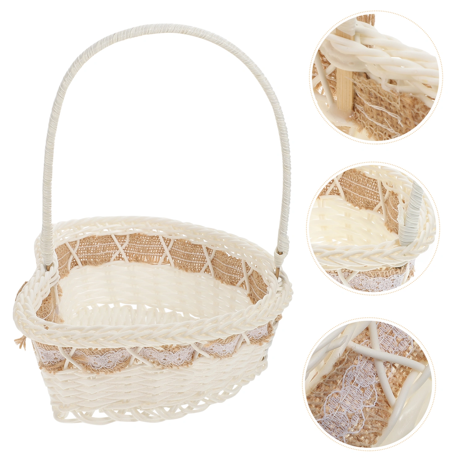 Wedding Basket Petal Storage Basket Handheld Flower Basket Heart Shape Basket