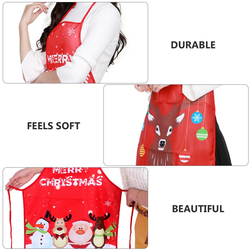 2pcs Christmas Cartoon Kitchen Aprons Cooking Clothing Houseware Clothes