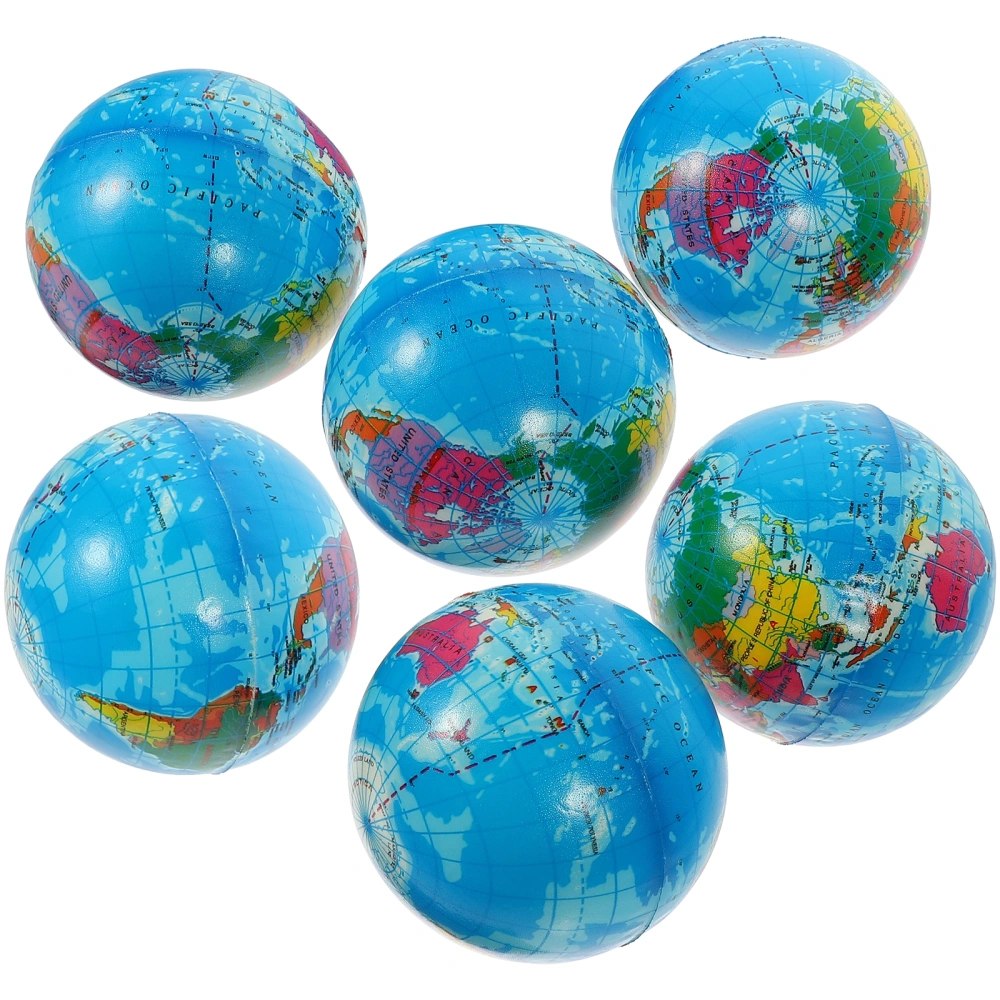 6Pcs Kids Stress Balls Foaming Globe Toys Kids Education Globe Toy Stress Balls Toys