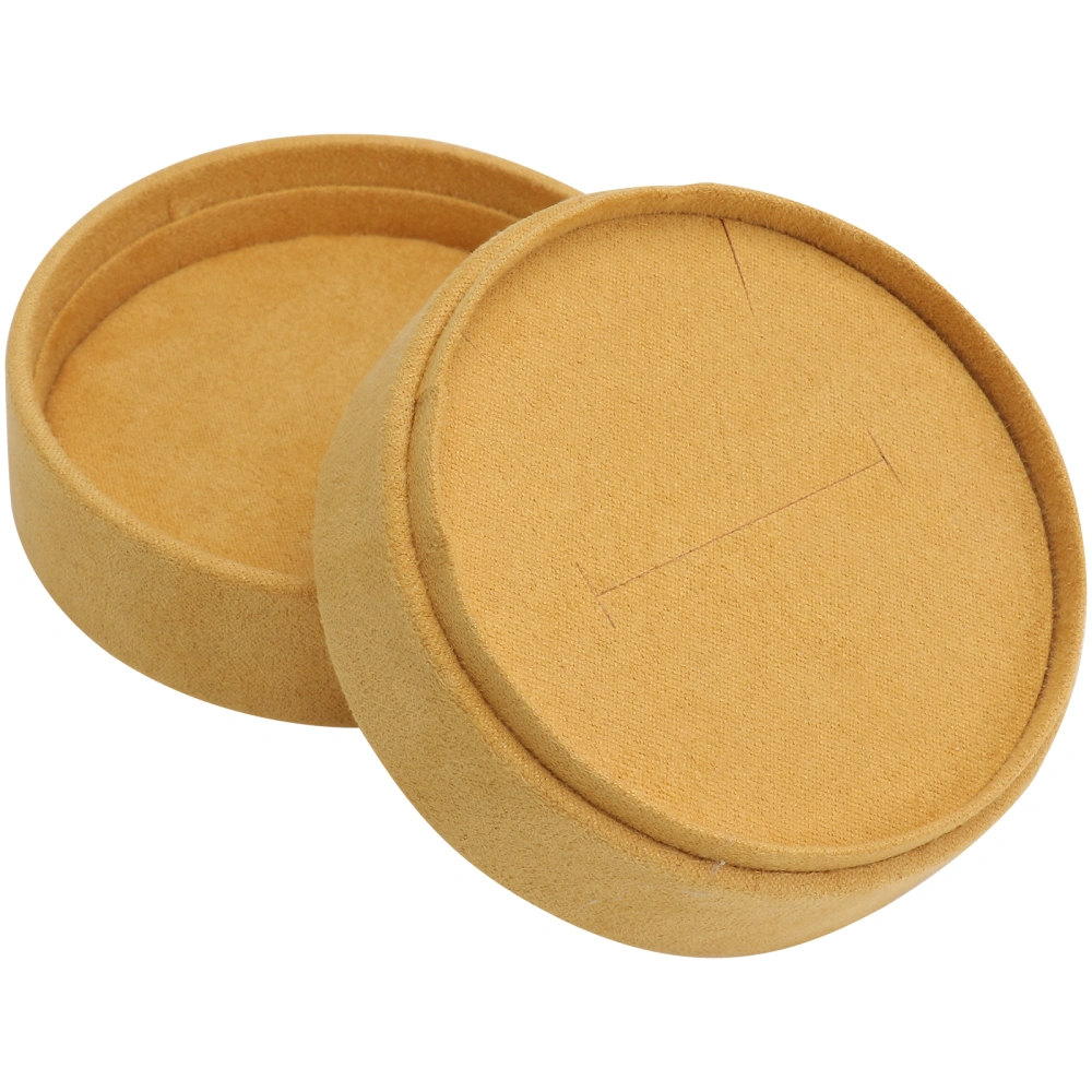 1Pc Flannel Ring Box Round Necklace Pendant Box Jewelry Gift Packing Box