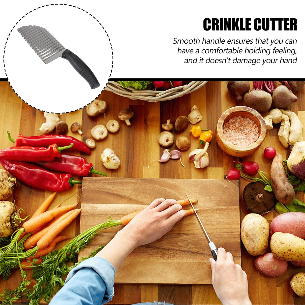 Stainless Steel Potato Wave Cutter Multi Use Slicer Cutting Tool for Home Store Kitchen (White)