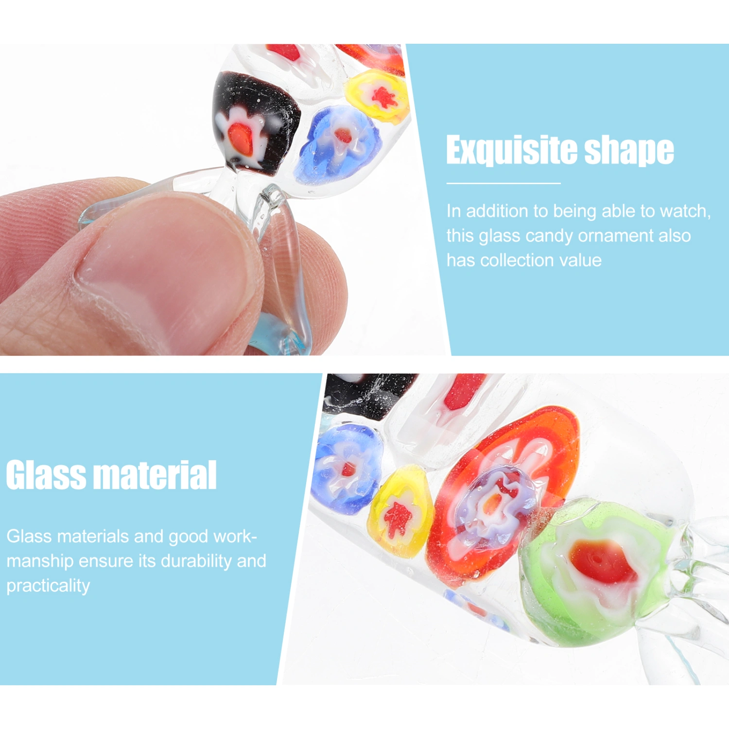 Mini Glass Candy Tabletop Ornament Mini Glass Craft Desktop Candy Decor