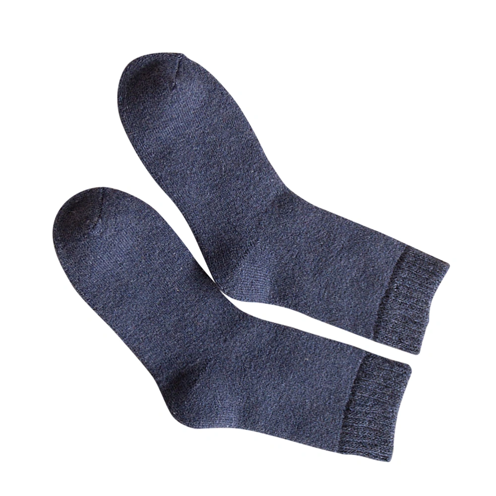 Men's Winter Extra Thick Thermal Socks Fashion Winter Boot Socks (Dark Blue)