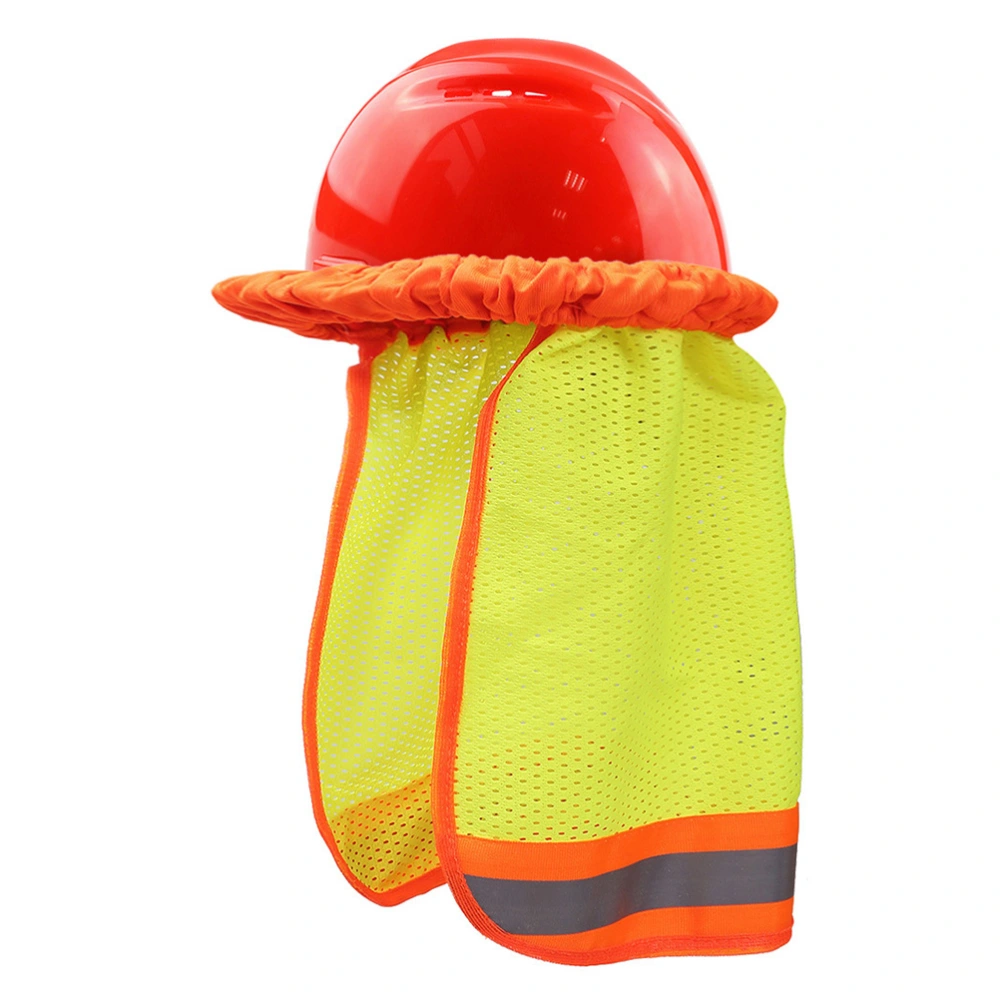 4pcs Mesh Breathable Helmet Sun Shield Reflective Full Brim Sunshade Cloth High Visibility Mesh Without Helmet for Man Woman Outdoor (Fluorescein)