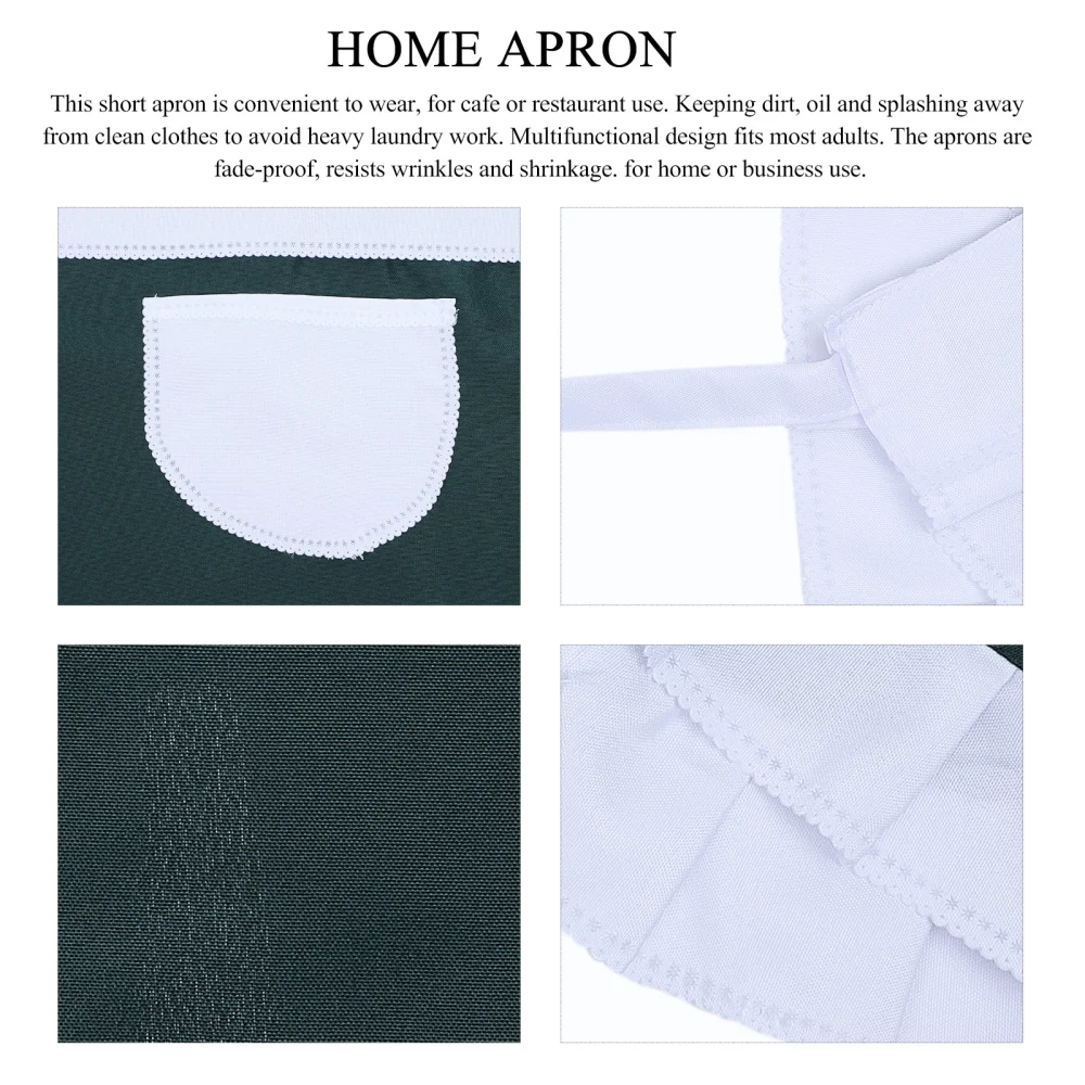 1Pc Half-length Apron Practical Kitchen Apron Cooking Apron for Restaurant (Green)