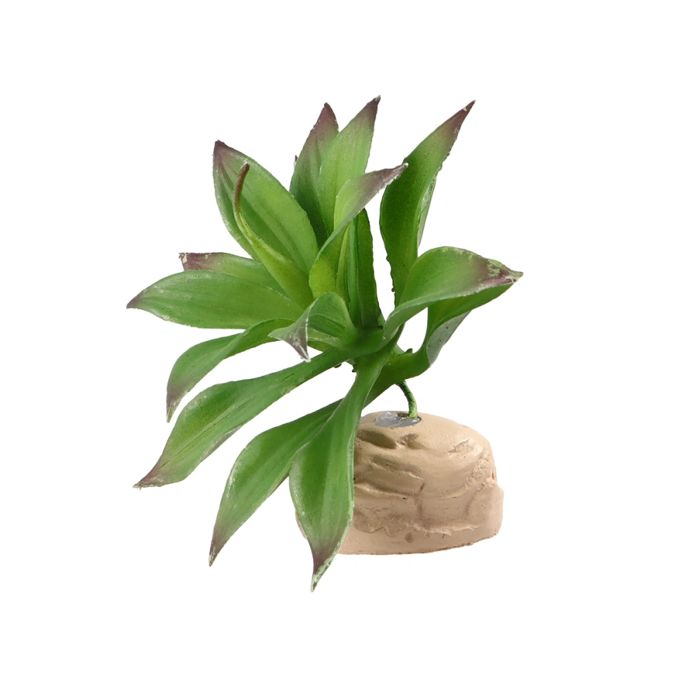 Turtle Fish Tank Decorative Plant Simulation Plant Home Decoration Pet Reptile Leaf Reptile Terrarium Decoration (Gladiolus Leaf)