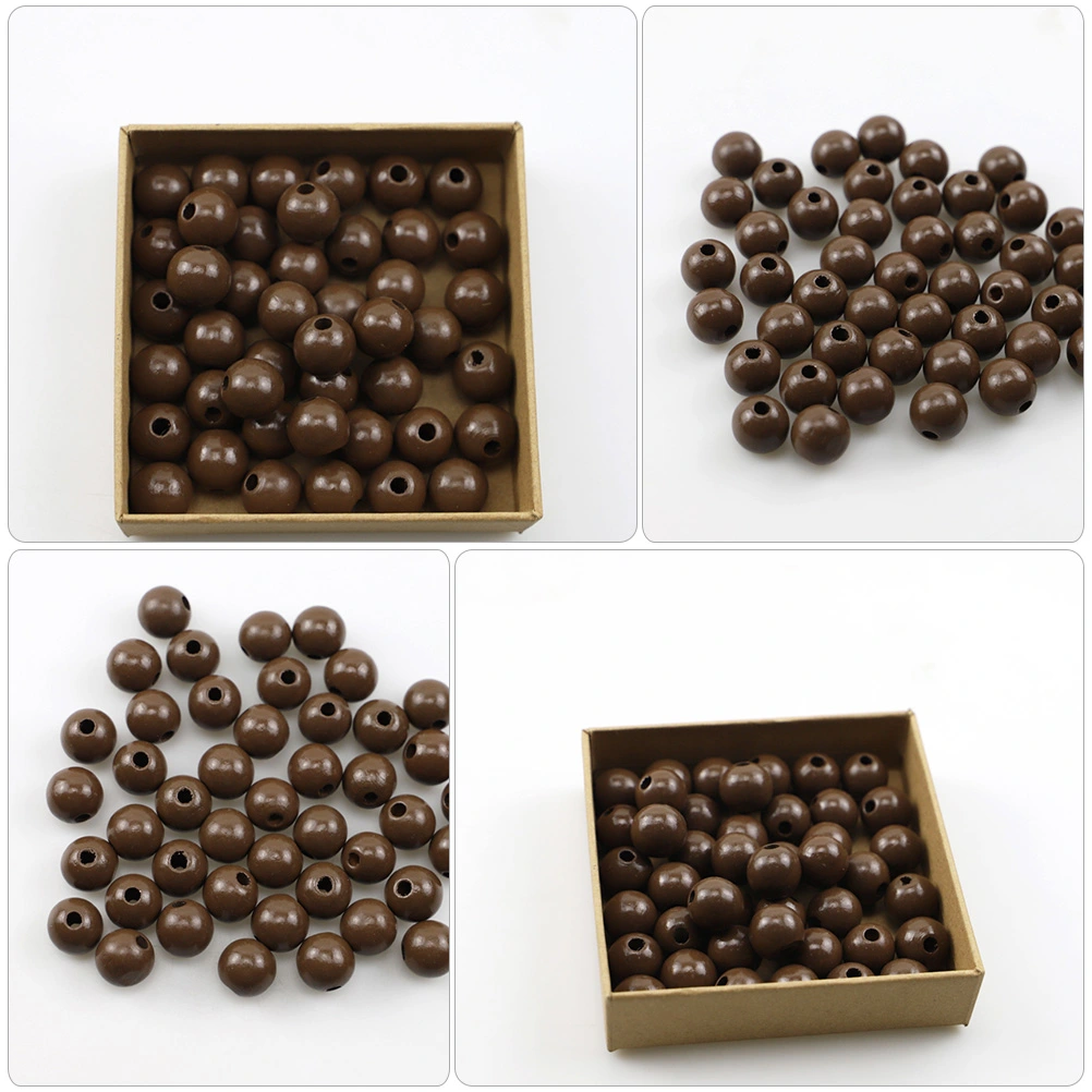 100Pcs DIY Wood Beaded Loose Beads Crafts DIY Beads Jewelry Making Craft Beads