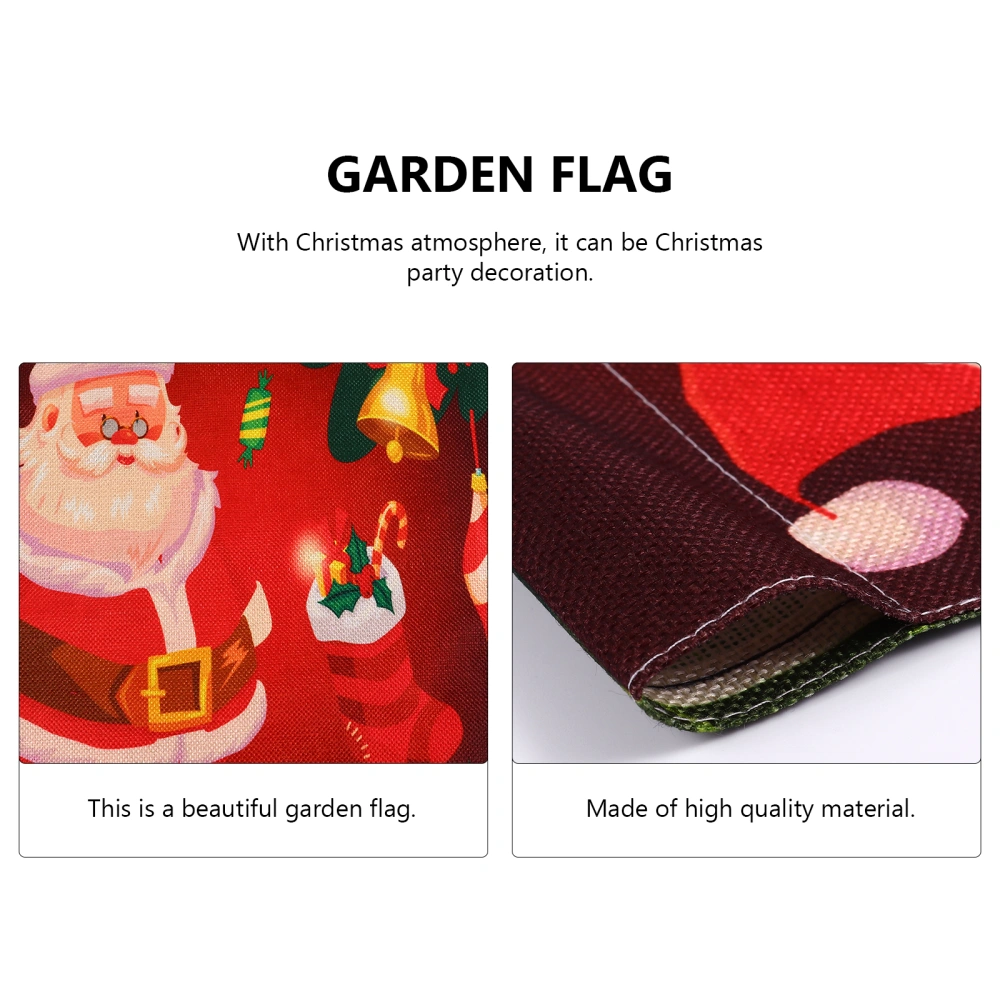 Merry Christmas Flag Santa Clause Pattern Garden Flag Creative Garden Ornament