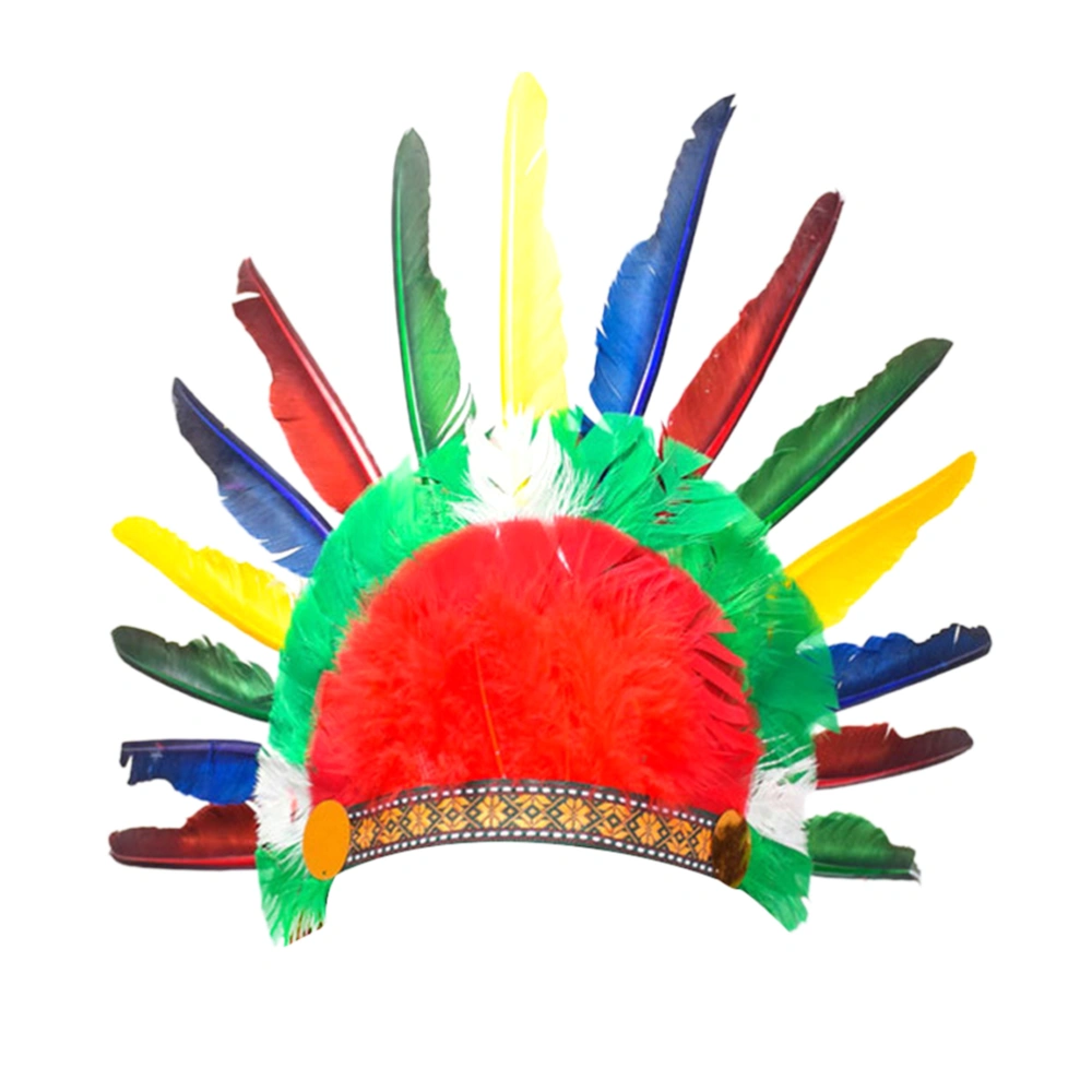 Children's Colored Feather Dress Up Hat Creative Halloween Ornament Hat for Children Kids Party Headdress Hat