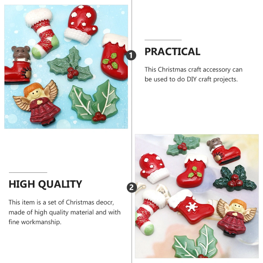 20 Pcs Christmas Resin Accessories Creative DIY Adornment Xmas Ornament