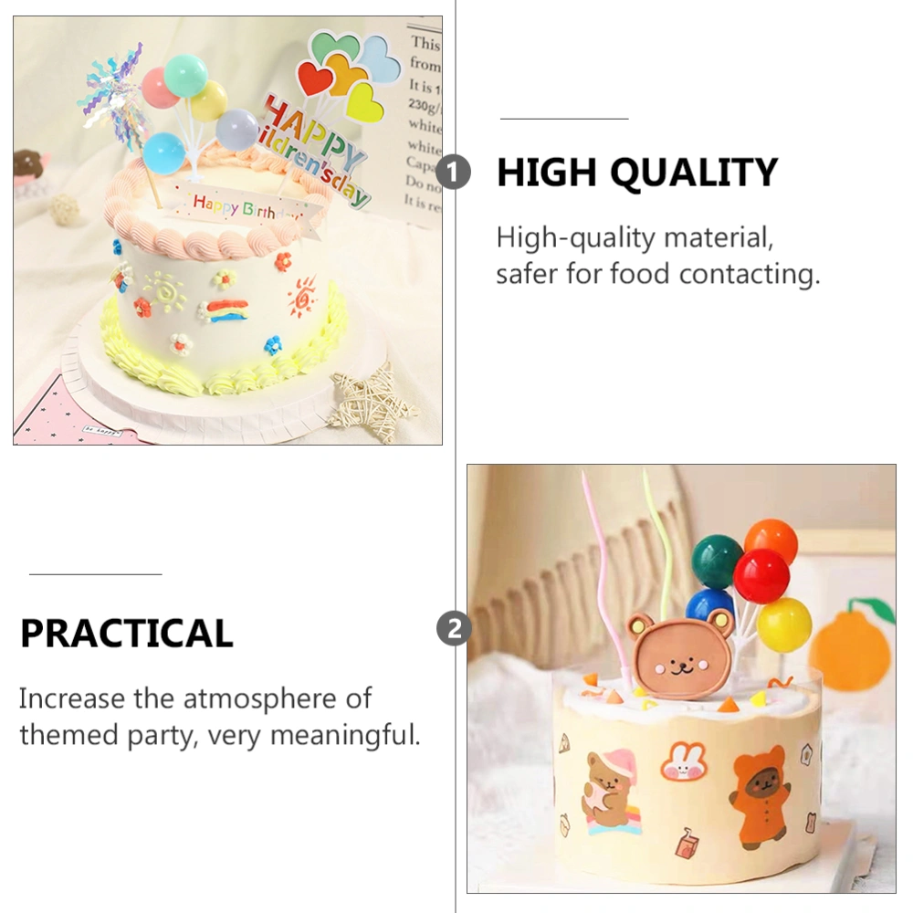 4PCS Plastic Balloon Dessert Topper Decorative Cupcake Topper Creative Cake Pick