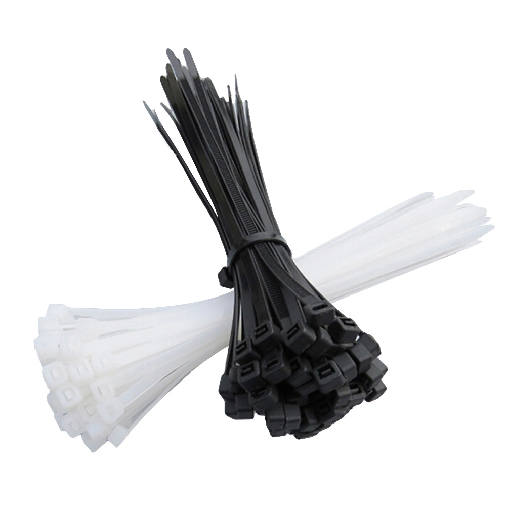 200pcs 100mm Self-locking Nylon Cable Ties Plastic Multi-Purpose Fasteners for Wire Tying Product Package (Black/White, 100 for each)