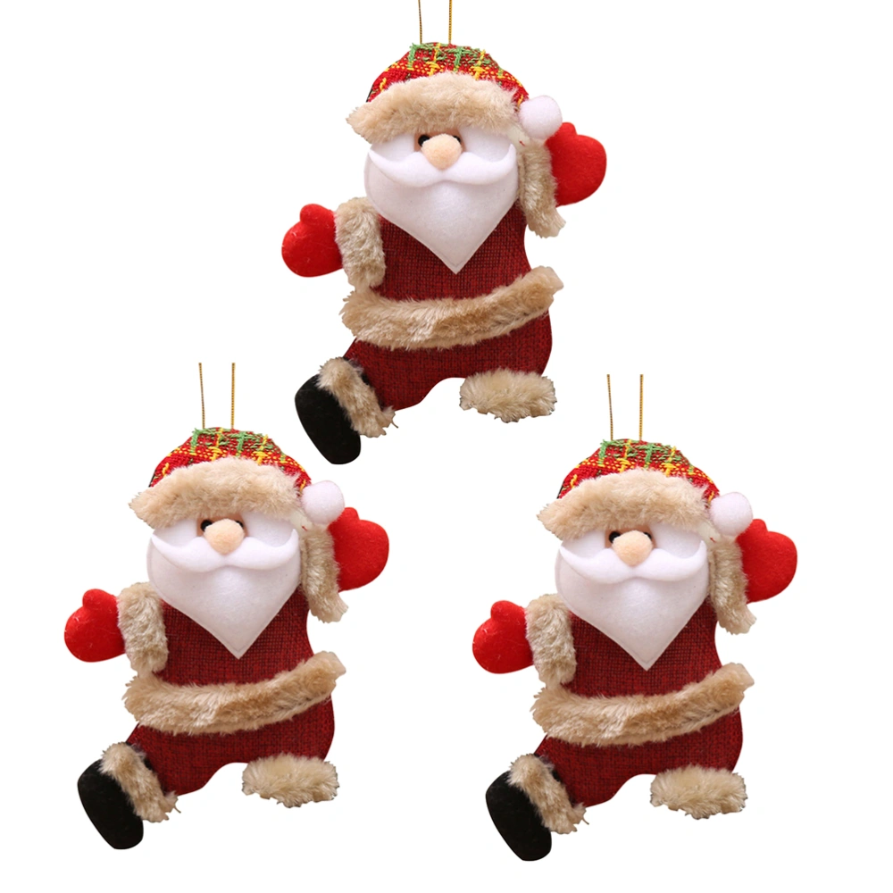 3pcs Christmas Embelishment Festive Doll Hanging Pendant Adorable Decoration Party Hanging Ornament for Home Shop - Dancing Santa Claus