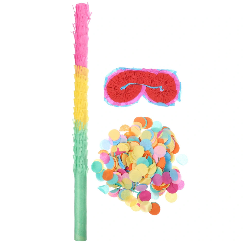 1 Set Birthday Party Pinata Stick Paper Pinata Stick Confetti Paper Glasses